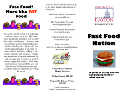 Fast Food Nation - University of Dayton