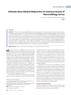 Attitudes about Medical Malpractice: An American Society of