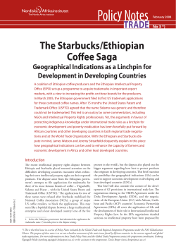 The Starbucks/Ethiopian Coffee Saga: Geographical Indications as
