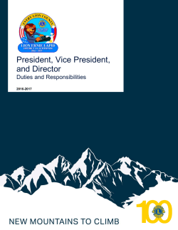 President, Vice President, and Director - Lions e