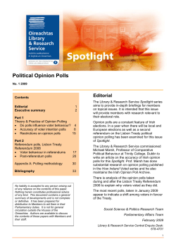Political Opinion Polls - Houses of the Oireachtas