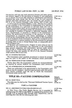 National Childhood Vaccine Injury Act of 1986