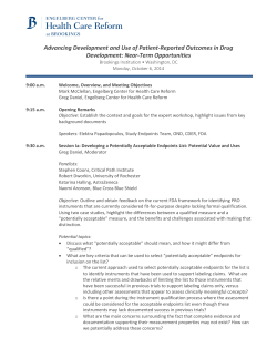 PRO Expert Workshop Agenda