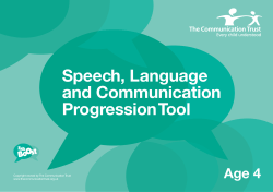Speech, Language and Communication Progression Tool Age 4