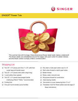 SINGER&reg; Flower Tote Shopping List: