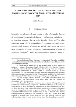 Australian Originalism Without a Bill of Rights: Going Down
