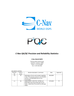 C-Nav QA/QC Precision and Reliability Statistics