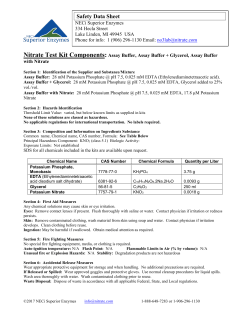 SDS for Assay Buffer in Nitrate Test Kits