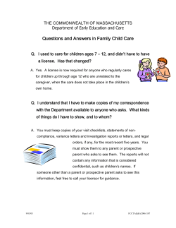 Family Child Care Frequently Asked Questions