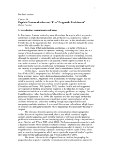 Explicit Communication and `Free` Pragmatic