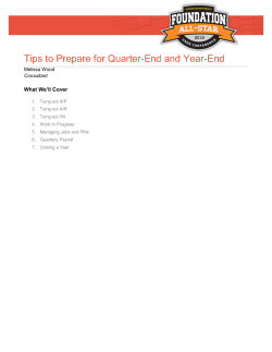 Tips to Prepare for Quarter-End and Year-End