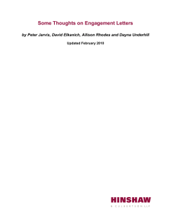 Some Thoughts on Engagement Letters
