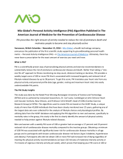 Mio Global`s Personal Activity Intelligence (PAI)