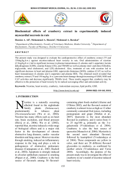 Biochemical effects of cranberry extract in experimentally induced