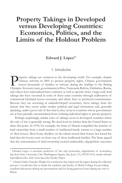 Property Takings in Developed versus Developing Countries