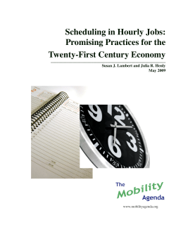 Scheduling in Hourly Jobs: Promising Practices for the Twenty