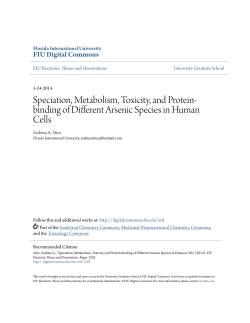 Speciation, Metabolism, Toxicity, and Protein