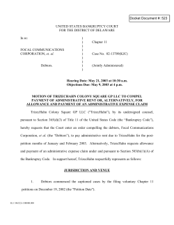 Post-Petition Rent Request 4-23-03 - UCLA