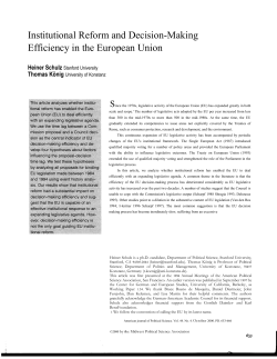 Institutional Reform and Decision-Making Efficiency in the