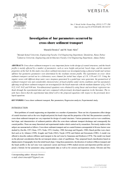 Investigation of bar parameters occurred by cross-shore