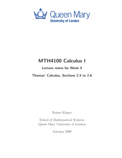 MTH4100 Calculus I - School of Mathematical Sciences