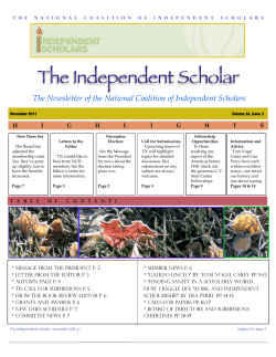 November 2011 - National Coalition of Independent Scholars