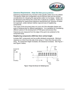 Clearance Requirements – Keep Out Area (general guidelines