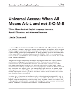 Universal Access - Consortium on Reaching Excellence in Education