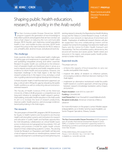 Shaping public health education, research, and policy in the Arab