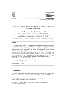 Trade and foreign direct investment in China: a political economy