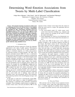 Determining Word&ndash;Emotion Associations from Tweets by Multi