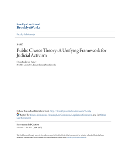 Public Choice Theory: A Unifying Framework for Judicial Activism