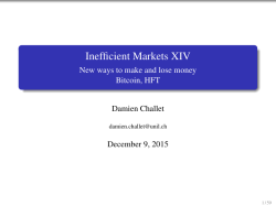 Inefficient Markets XIV