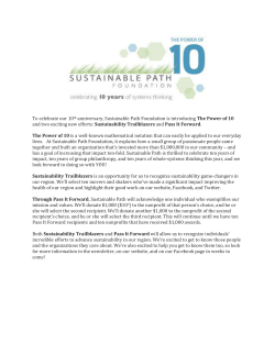 To celebrate our 10th anniversary, Sustainable Path Foundation is
