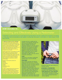 Selecting and Effectively Using a Pedometer