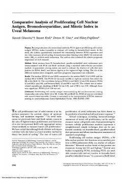 Comparative analysis of proliferating cell nuclear antigen