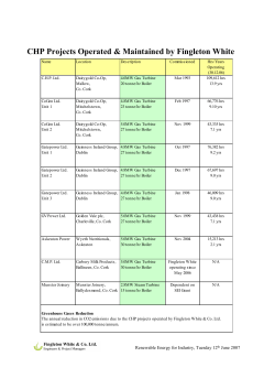 John Fingleton- CHP Projects
