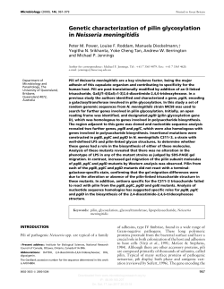 Genetic characterization of pilin glycosylation in