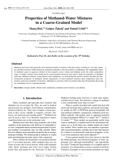 Properties of Methanol-Water Mixtures in a Coarse
