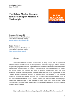 The Balkan Muslim discourse: Identity among the Muslims of Slavic