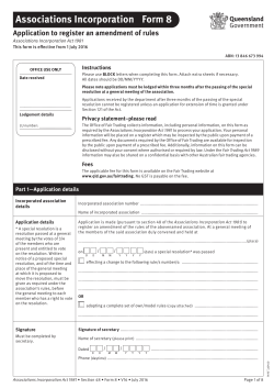 Application to register an amendment of rules