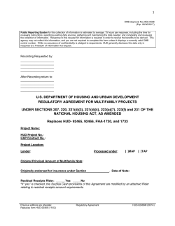 1 U.S. DEPARTMENT OF HOUSING AND URBAN DEVELOPMENT