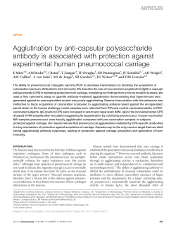 Agglutination by anti-capsular polysaccharide antibody is