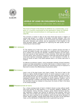 LEVELS OF LEAD IN CHILDREN`S BLOOD