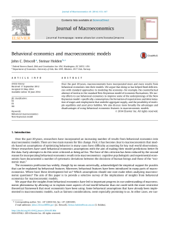 Behavioral economics and macroeconomic models
