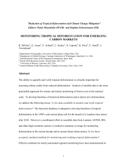 Monitoring tropical deforestation for emerging carbon markets.
