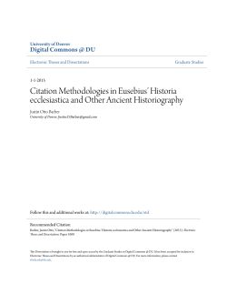Citation Methodologies in Eusebius` Historia ecclesiastica and Other
