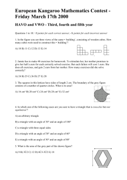European Kangaroo Mathematics Contest - Friday