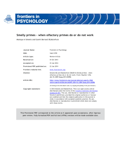 Smelly primes &ndash; when olfactory primes do or do not work