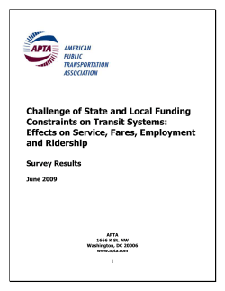 Challenge of State and Local Funding Constraints on Transit